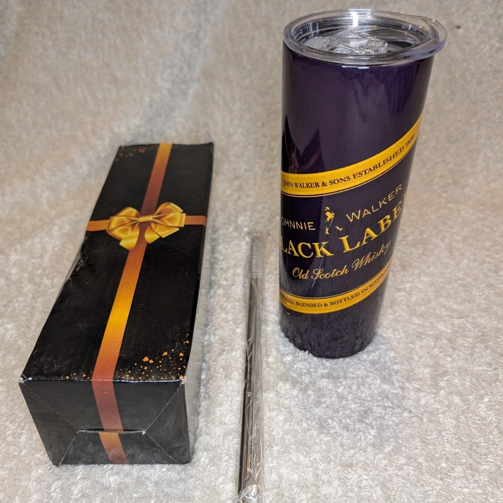 Johnnie Walker Black Label Tumbler with Straw